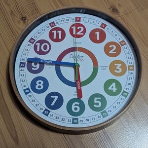Multicolor Educational Wall Clock